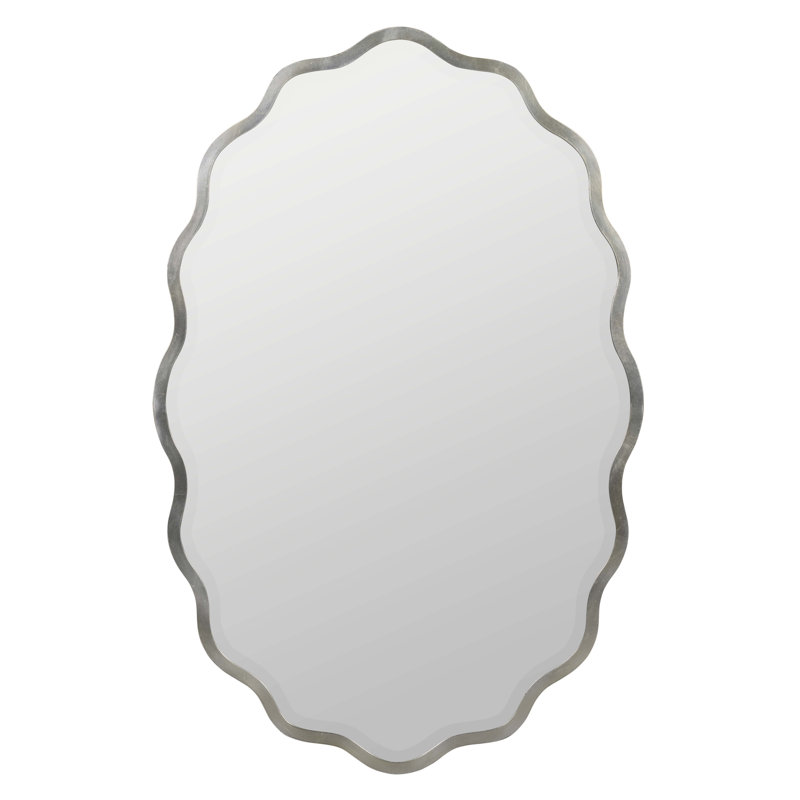 Serafina Scalloped Wall Mirror, Silver