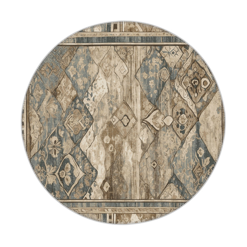 Rustic Charm Indoor And Outdoor Area Rug, Round 5'