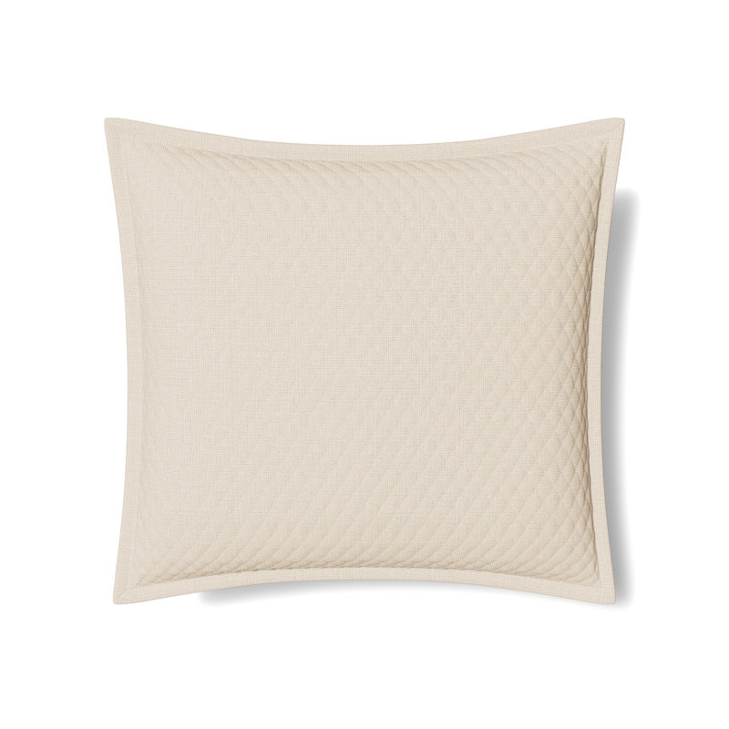 Quilted Silk Basketweave Pillow, Natural, Rectangle 20"H x 26"W 