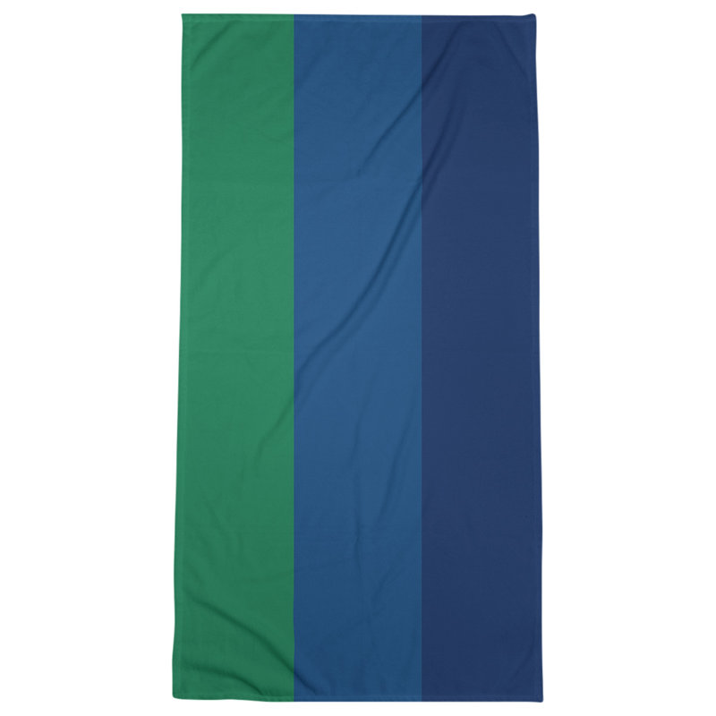 Vancouver Lightweight Bath Towel, Green/Dark Blue/Blue, Microfiber