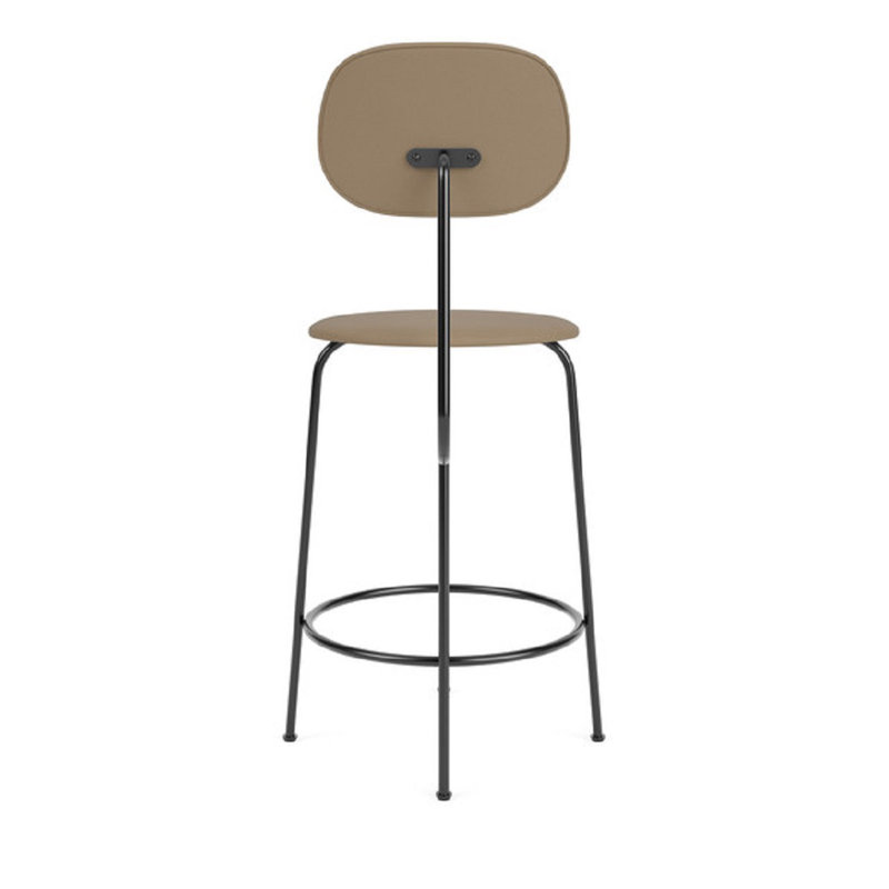 Afteroom Upholstered Stool with Metal Frame, Counter Stool (25" Seat Height), Brown Leather