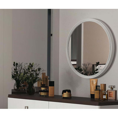 Carena Gray Round Mirror