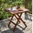 Folding Teak Small Table, Oiled Finish