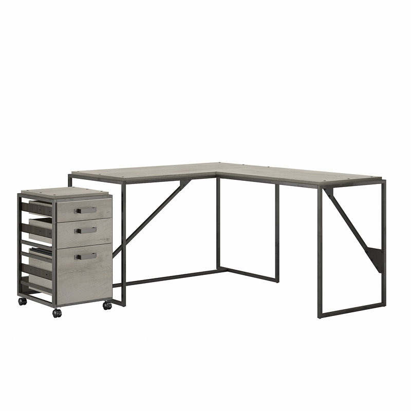Ensemble de bureau avec classeur Patankar, Blanc chalet