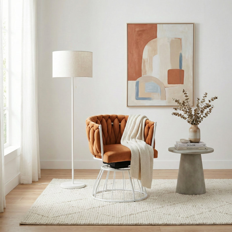 Chaise de bureau confortable à dossier pivotant Comfy, Orange
