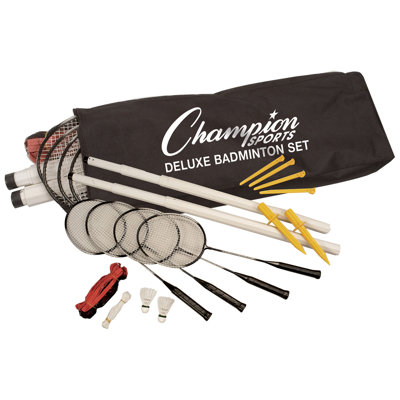 Badminton de jeu avec étui de transport pour gazon et fête deluxe
