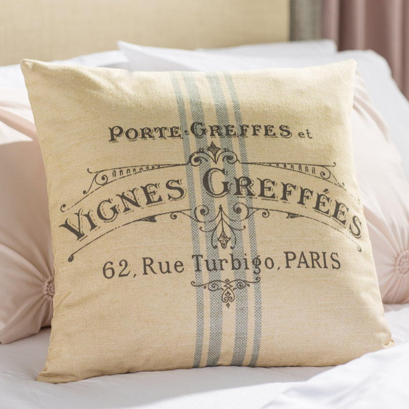 Linen Reversible Throw Pillow, 18" H x 18" W x 8" D