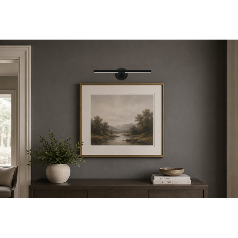 Demontrey Aluminium LED Armed Sconce, 4.5" H x 23" W x 8.75" D, Black/White
