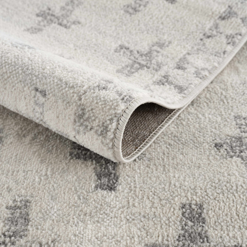 Dounia Transitional Performance Gray Area Rug, Rectangle 9' x 12'