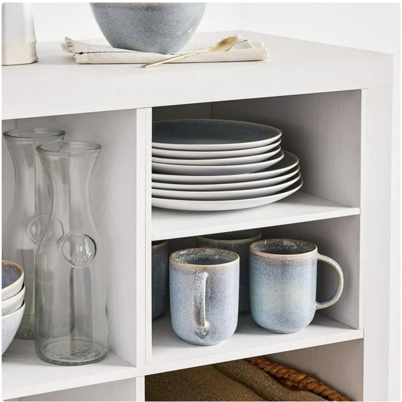 8-Cube Organizer With 4 H-Shelf Inserts, White