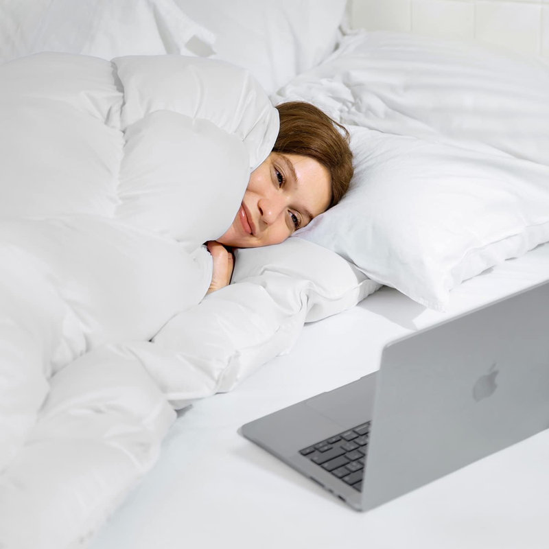 Édredon en duvet d'hiver 600FP Kapok, Grand lit, Blanc