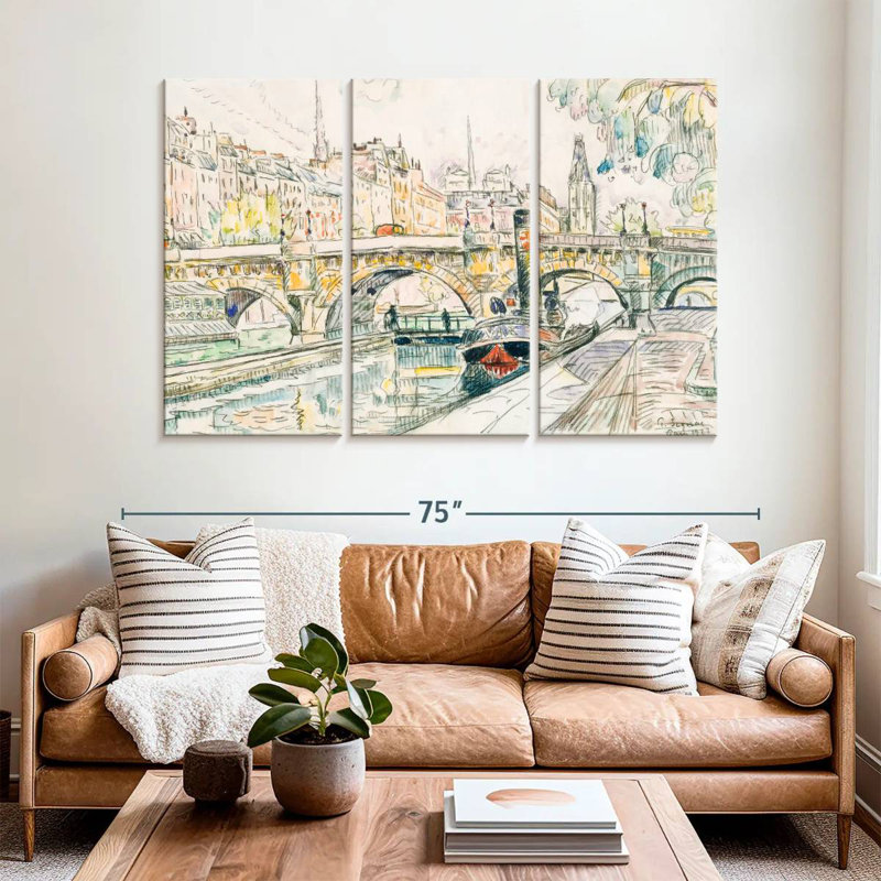 Remorqueur Lilie au Pont Neuf, Paris, H 42 po x l 65 po