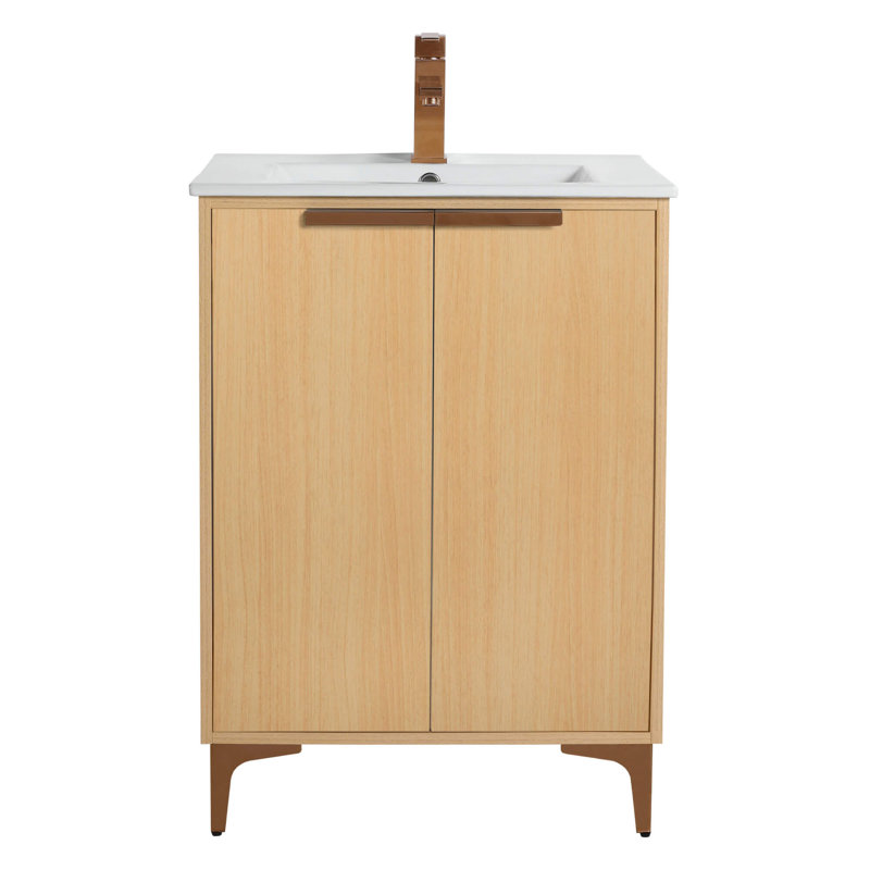 Ensemble de meuble-lavabo simple 24 po Keeter, Or mat