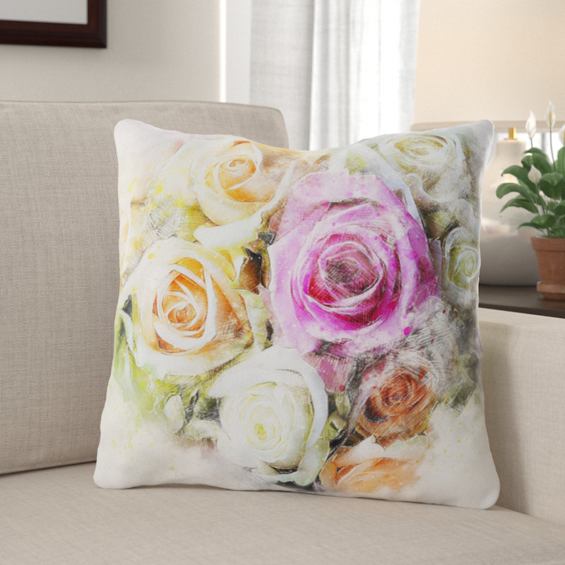 Coussin Flowers, Intérieur, Microsuède