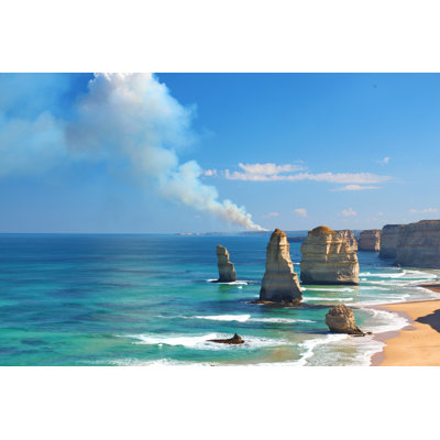 The Twelve Apostles, Australia, And A Bushfire