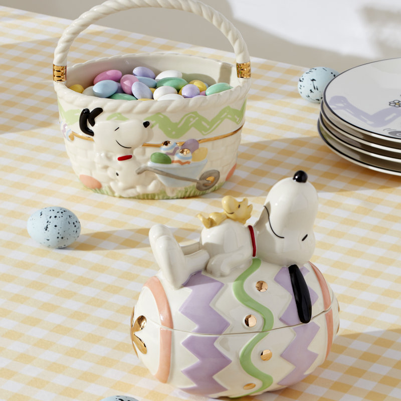 Peanuts Easter Snoopy Covered Candy Dish