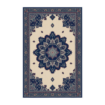 Tapis oriental gris lavable à la machine Roslindale