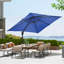 Très grand parasol carré en porte-à-faux 10 pi x 10 pi - Protection contre les rayons UV, inclinaison réglable, base robuste, assemblage facile et tissu résistant aux intempéries.-418273216