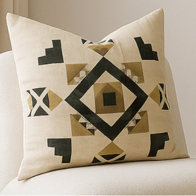  Cotton Geometric Throw Pillow