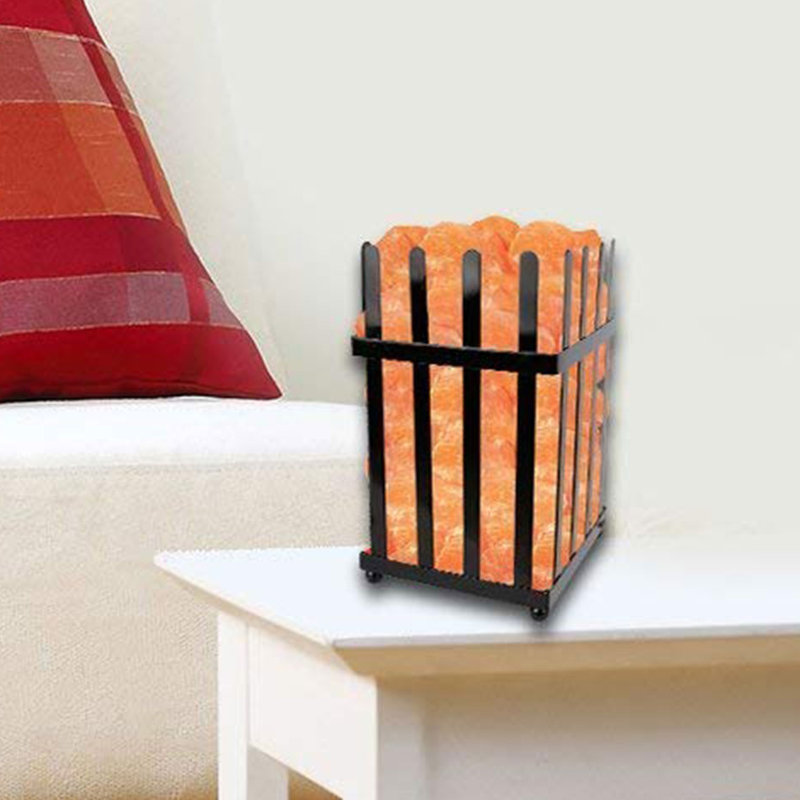 Lampe de sel Himalayan Glow Fence Basket, veilleuse 5 à 7 lb, ambre