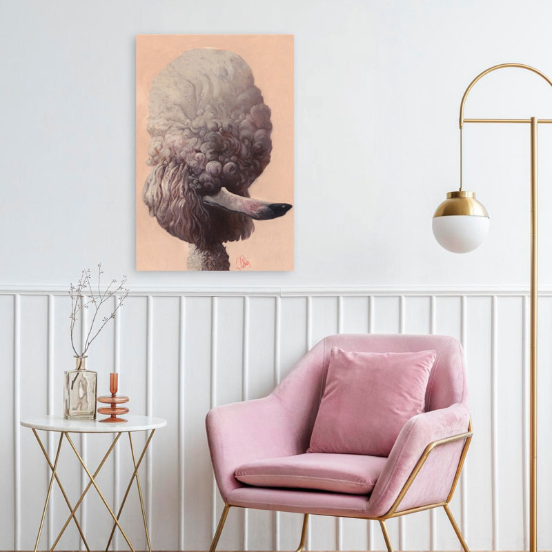 Caniche - animaux, humour, chiens, art humoristique, H 24 po x l 16 po