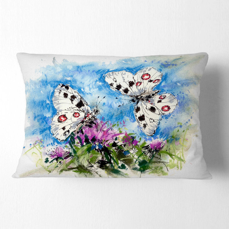 Coussin lombaire floral apollo papillons