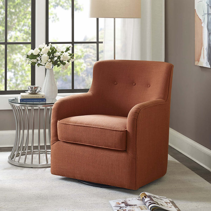 Fauteuil d'appoint rembourré en tissu Modern, Orange