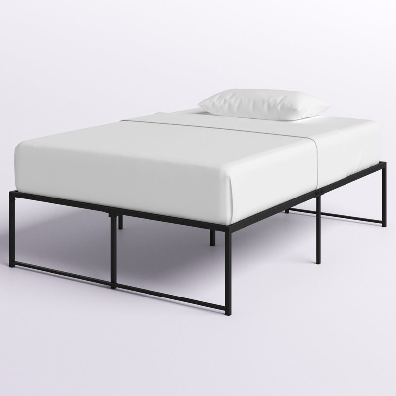 Mclea 18 Inch Twin Metal Bed Frame, 18" High Metal Platform Bed Frame, Heavy Duty Steel Mattress Foundation, Maximum Under Bed Storage, Noise Free Support, No Box Spring Needed, Easy Assembly