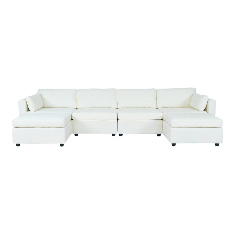 Canapé modulaire à accoudoirs modulaire Modern, Chenille beige