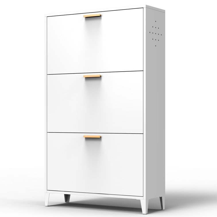 24 Pair Shoe Storage Cabinet Latitude Run Finish: White