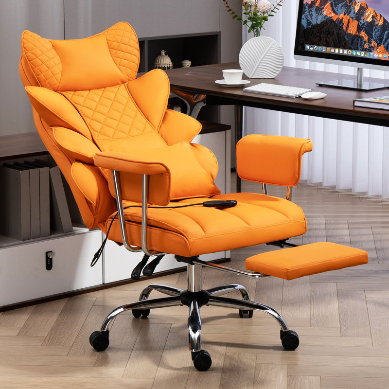 Gaming Chair,office Chair With Pocket Spring Lumbar Support, Ergonomic Comfortable Wide Office Desk Computer Chair With Outward Fixed Soft Armrests And Footrest,(pu Leather)