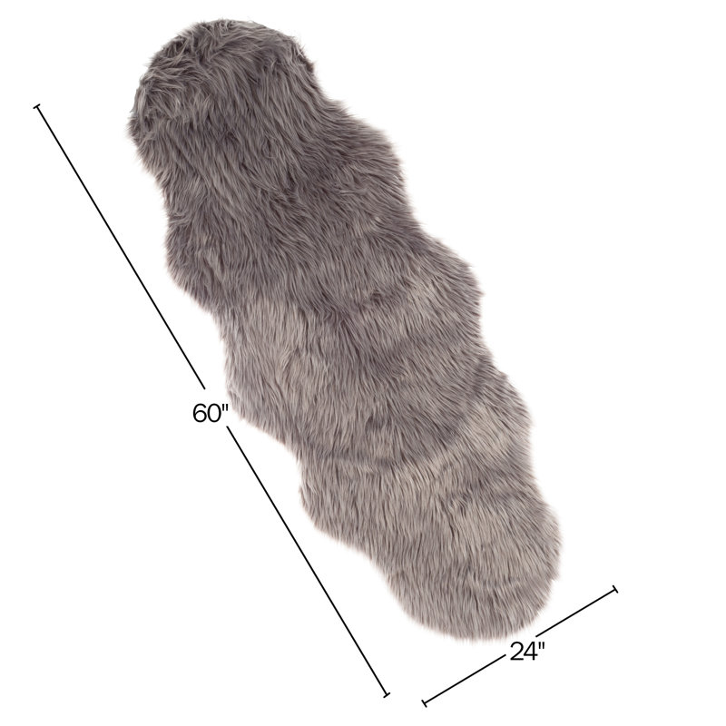 Tapis décoratif en peau de mouton 2 pi x 5 pi Scurlock