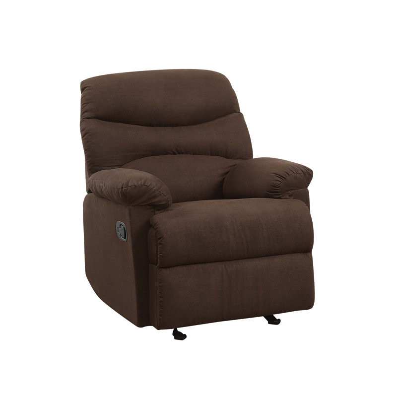 Fauteuil inclinable et coulissant chocolat avec accoudoirs coussinés, Chocolat