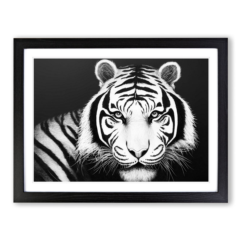 Monochrome Tiger Vol.3 - Framed Print, Black Framed, 25cm H x 34cm W x 2cm D
