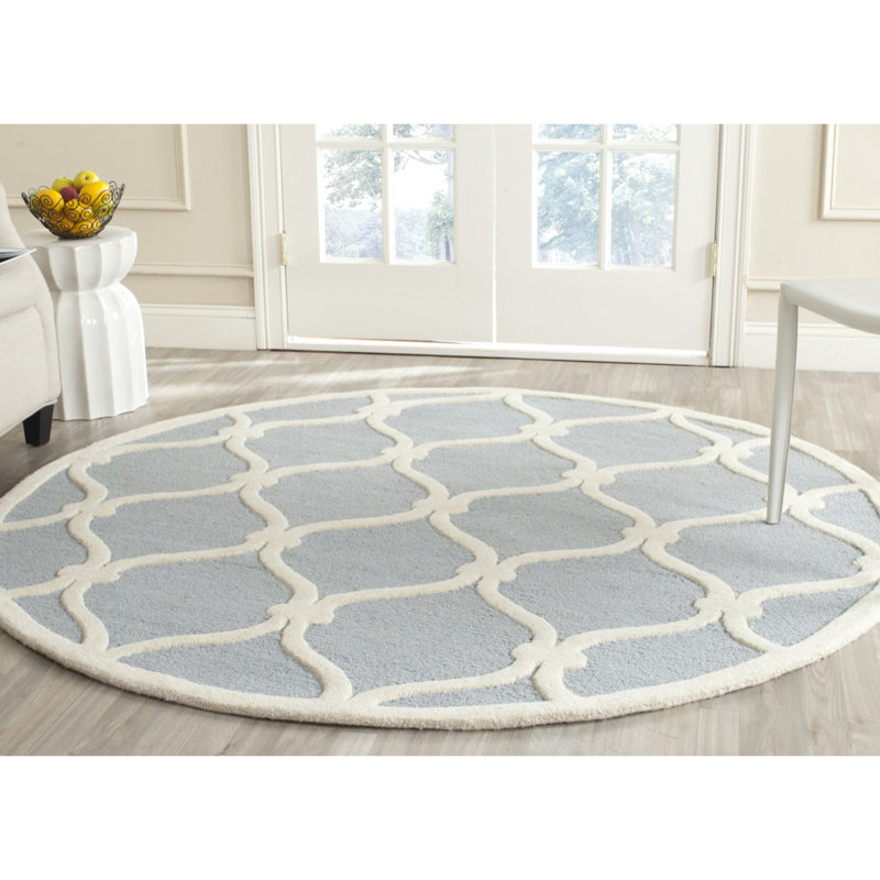 Cannen Hand Tufted Wool Geometric Rug, Round 8'