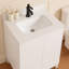 Meuble-lavabo moderne 24 po Mid-Century avec lavabo et rangement intégrés - Finition grain de bois blanc
