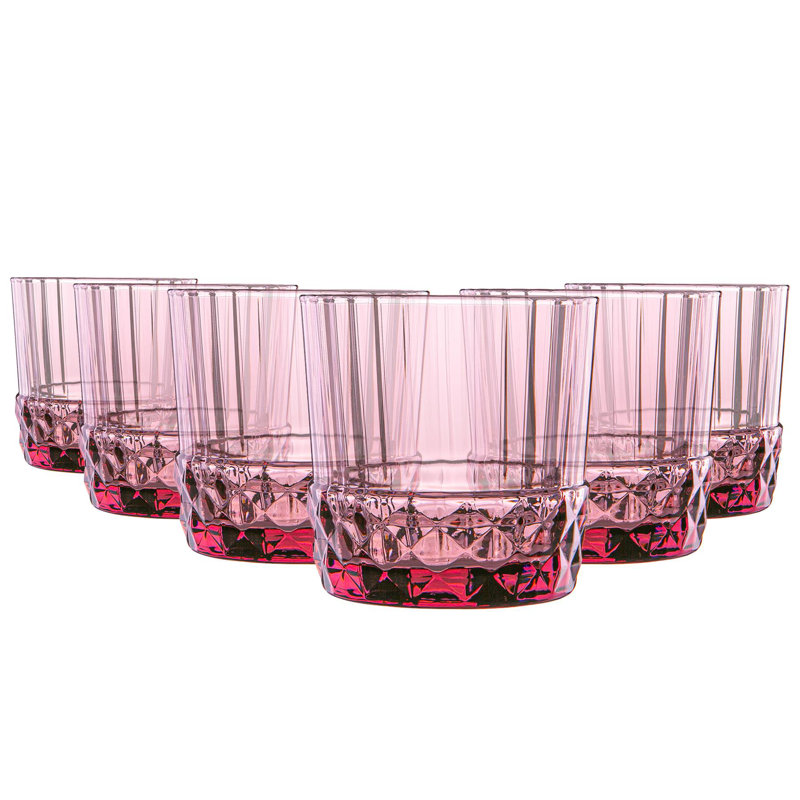 America '20s Whisky Glasses, Pink, 12, 370mL