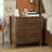 Nightstand with Fluted Top, 3 Drawers and Metal Handles-1921374182-1921374176