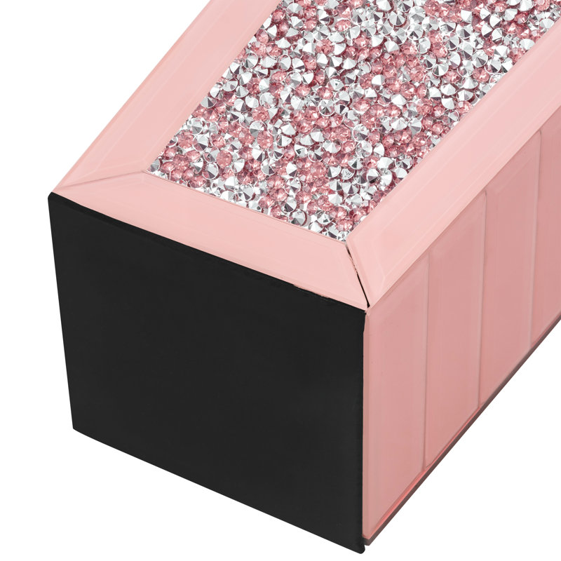 Crystal Pink Glass Floor Vase