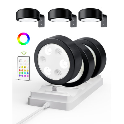 6 Packs Led Wall Mounted Light Wireless With Remote