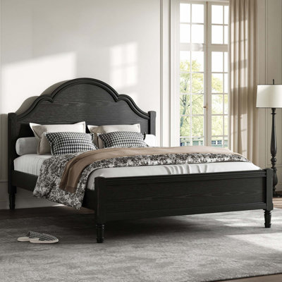 Wood Platform Bed with Headboard and Footboard
