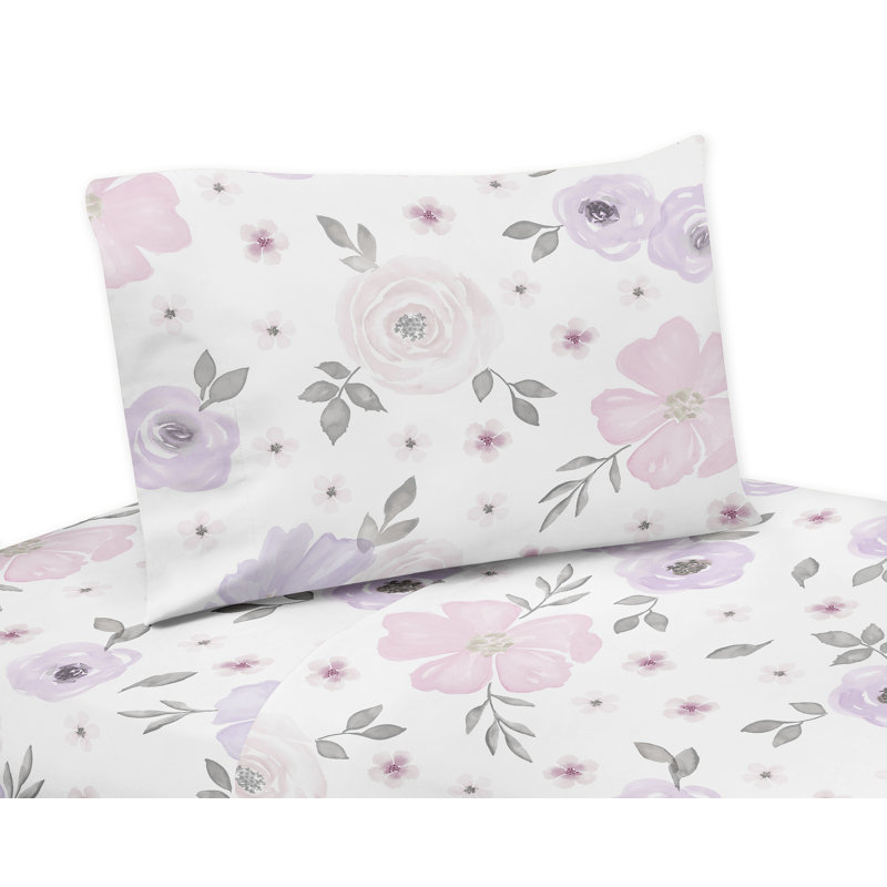 Ensemble de draps aquarelle, Ensemble de draps pour lit simple + drap-housse + 