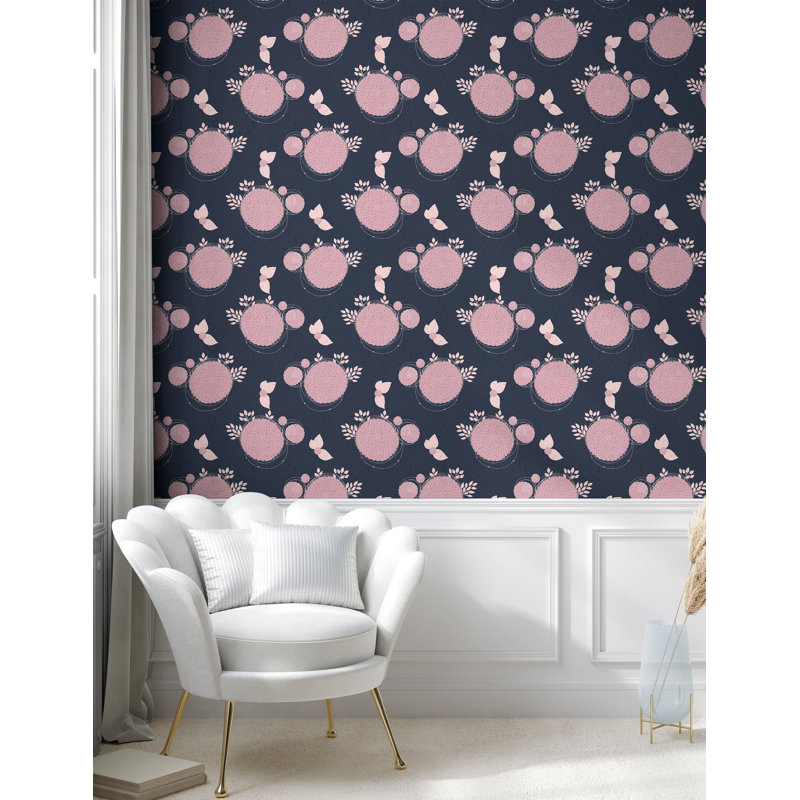 Nomi Roll, L 100 po x l 13 po, Rose pâle / indigo foncé