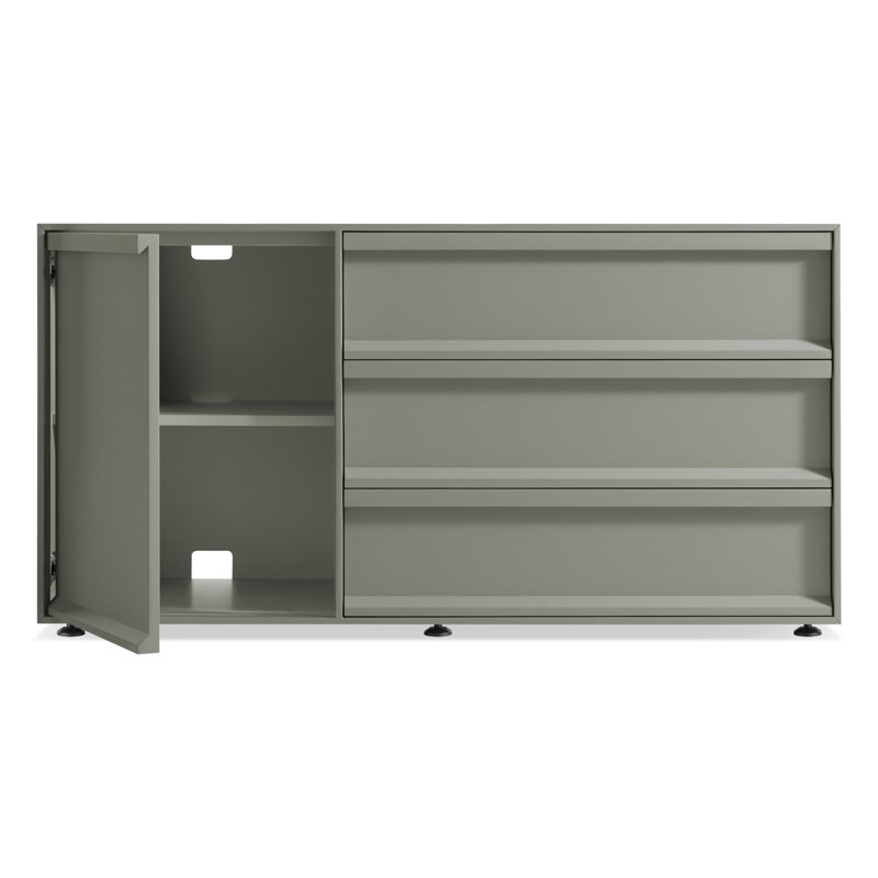 Superchoice 1 Door/3 Drawer Credenza, Gray Green
