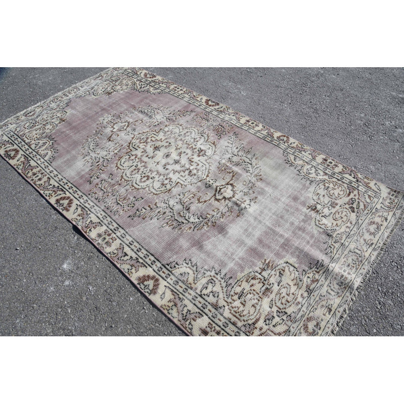Tapis de luxe, tapis 4,7 x 8,5 pi, tapis rétro, tapis turcs, tapis oriental, tapis Oushak mauve