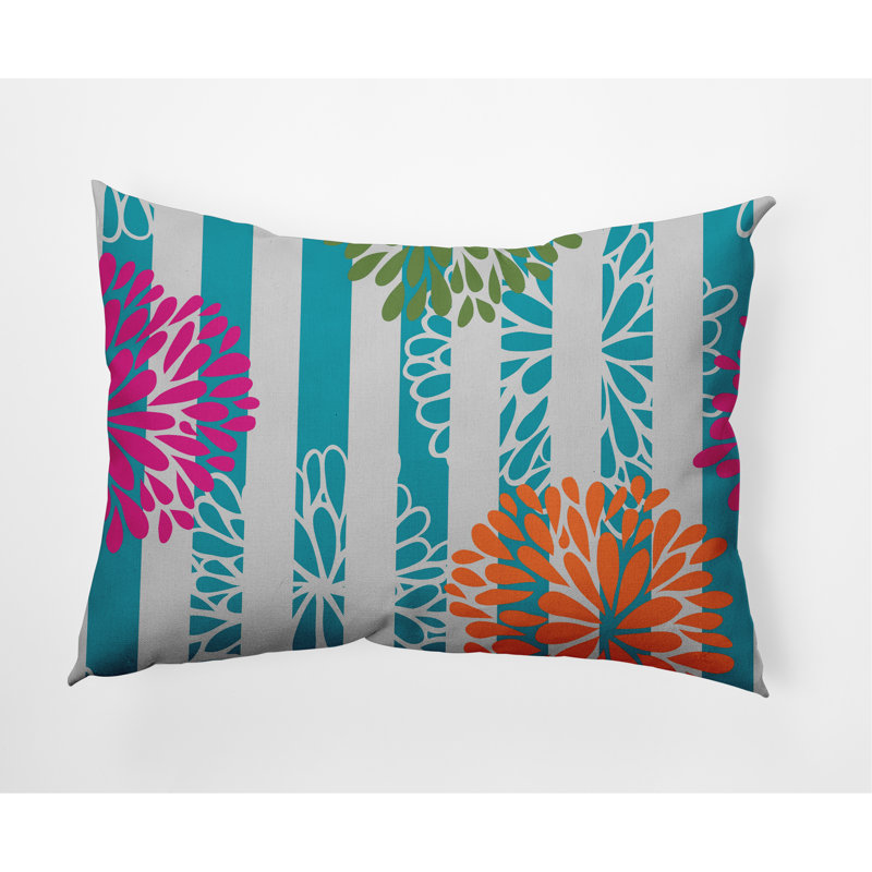 Coussin décoratif lombaire intérieur / extérieur Flower Bursts, Bleu
