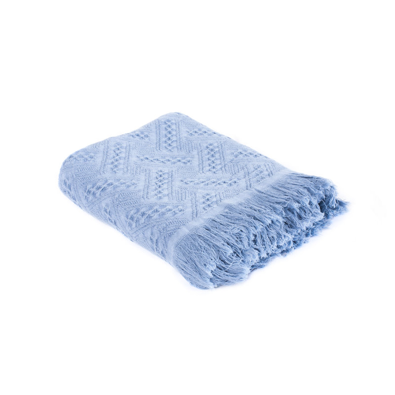 Knitted Throw Blanket, Infinity Blue