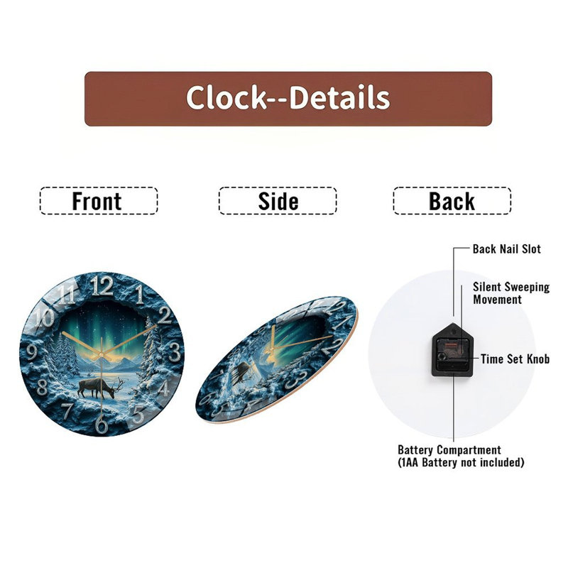 Horloge murale en verre 12 po