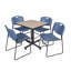 Table de salle de repos carrée Nicklas, 4 chaises empilables Zeng-32668249-32668251