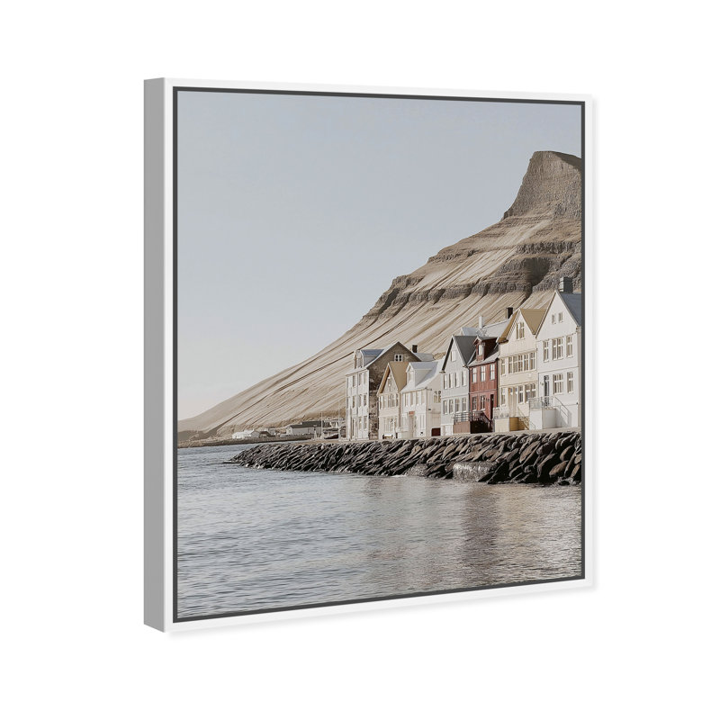 Coastal Homes I Print by Oliver Gal, White Floater Frame, 37"H x 46"W